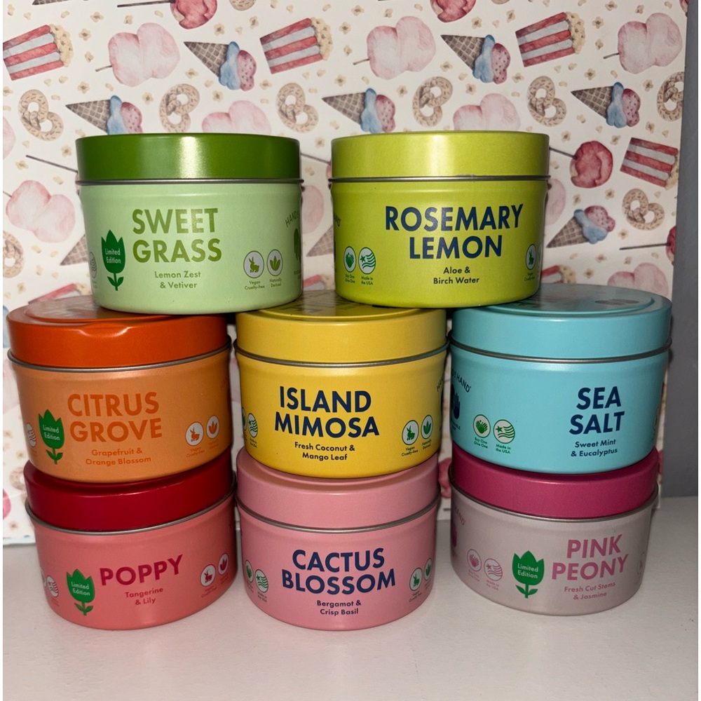 Hand in Hand Soap Company Plant Based Spring / Summer Scent Candle Bundle